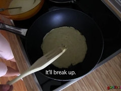 Paar, Fingern, Nahrung, Freundin, Küche, Lesbisch, Lecken, Muschi