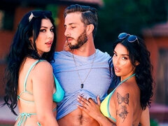 デカ尻, デカチン, フェラチオ, 茶髪の, バック, 女 人男 人, 淫乱熟女, アウトドア