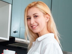 Anal, Blonde, Doigter, Béant, Cuisine, Chatte, Solo, Adolescente
