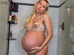 9 Months Pregnant Belly Worship And Joi - Cum On Me - Taboo Girl