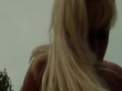 ビーチ, デカパイ, フェラチオ, オナニー, 淫乱熟女, 裸, アウトドア, オッパイの