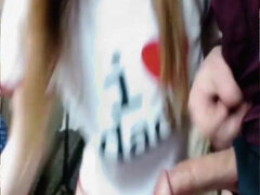 素人, アメリカ人, フェラチオ, 中出し, 口内発射, オーガズム, 赤毛, フェラする