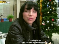 Anal, Morena, Corridas faciales, Dinero, Desnudo, Público, Trio