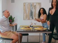 デカパイ, フェラチオ, ブーツ, 茶髪の, 旦那, オマンコ, 姉妹, 妻