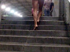 裸, アウトドア, 公共, のぞき