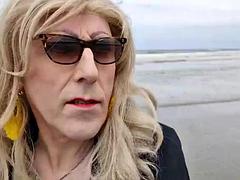 Mrs Samantha going for a walk on the beach