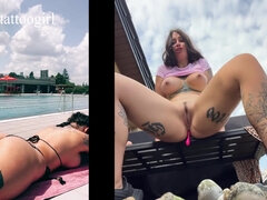 Strand, Grosser arsch, Geschnappt, Dildo, Orgasmus, Im freien, Öffentlich, Netzkamera