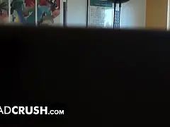 Dadcrush - observing step-dad whips out his fat knob while watching his cute daughter-in-law showering