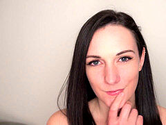 Finger sucking, cum in mouth, small tits