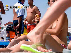 Playa, Desnudo, Al aire libre, Público
