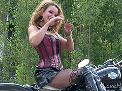 素人, 彼氏, 茶髪の, 自家製, アウトドア, ストッキング