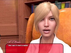 Busty blonde and brunette in a steamy adult visual novel