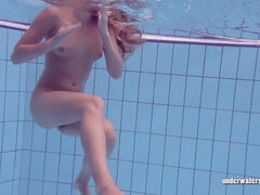 Brunette, Hairy, Natural tits, Pool, Public, Pussy, Solo, Tits