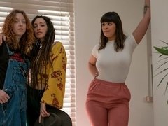 69 negenenzestig, Slaapkamer, Lesbisch, Likken, Kut duiken, Roodharige vrouw, Strippen, Tiener