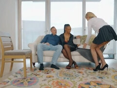 Job Interview: Lola Marie, Kate Truu & Axel in a FFM Threesome