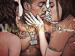 ぽっちゃり, ベッドルーム, デカ尻, フェラチオ, インド人, なめる, オマンコ, ロシア人