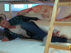 Sneaky Brunette Trio Explores Forbidden Bedroom Lust