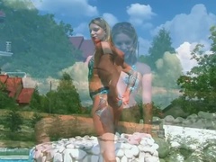 Culo, Bikini, Húngaro, Tetas naturales, Al aire libre, Piscina, Coño, Tatuaje