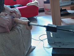 Davine gets fucked by a machine and uses his cock as a clit