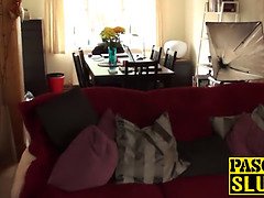 Busty babe Rebecca Smyth fucked like a true submissive slut