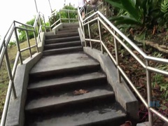 Playa, Novia, Al aire libre, Público, Coño, Afeitado, Flaco, Fumando