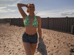 Sahara Skye's Beach Hike Ignites Wild Heat