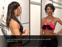 Tridimensionnel, Chinoise, Lesbienne, De plein air, Petite femme, Public