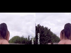 Dreidimensional, Grosse titten, Schwarz, Blasen, Braunhaarige, Realität, Russisch, Flotter dreier