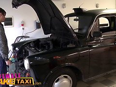 Mechanic gives horny hot blonde a full sexual service