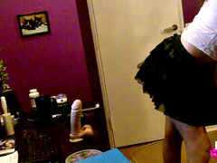 ディルド, パンティ, スカート, ウェブカメラ