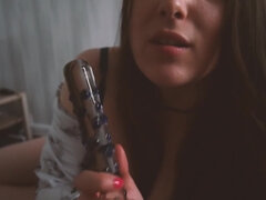 Amateur, Brunette brune, Français, Petite amie, Hd, Instruction, Naturelle, Orgasme