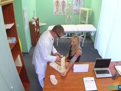 Médecin, Lesbienne, Léchez, Massage, Infirmière, Bureau, Chatte, Uniforme