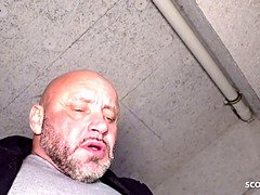 18, 美人, チン, ドイツ人, ハードコア, アウトドア, 公共, フェラする