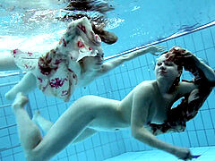 Playa, Bikini, Lesbiana, Piscina, Ruso, Bajo el agua