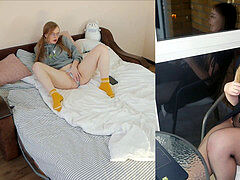 レズビアン, オナニー, 淫乱熟女, 母, オーガズム