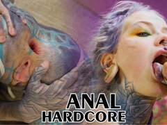 Enthousiasteling, Anaal, Pijpbeurt, Vrouw, Orgasme, Doordringend, Tatoeage, Tieten likken