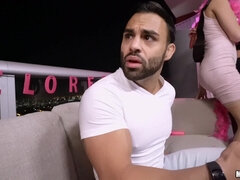 Reality Threesome Sex with Boyfriend Cock Sharing - Bachelorette Party Threesome - Gina Valentina