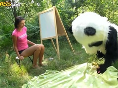 Hot strapon fucking in the woods
