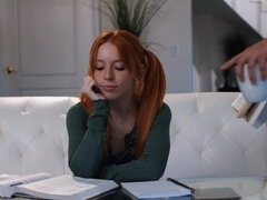 デカパイ, フェラチオ, イマラチオ, 指いじり, 手コキする, 赤毛, ラフ, 三人