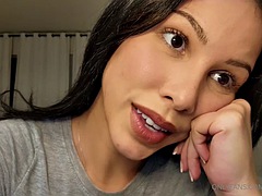 美人, 茶髪の, エロティック, キス, ラティーナ, マッサージ