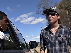 Noire, Sucer une bite, Tir de sperme, Noir ébène, Homosexuelle, Hard, Interracial, Suçant