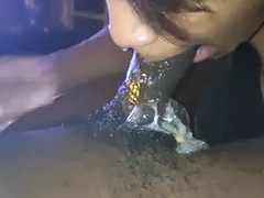 デカパイ, 黒人, フェラチオ, カップル, チン, 黒人, オッパイの, 妻