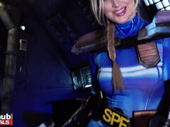 Fucking a Robot Woman and big tits space cop big facial