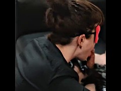 The slave sucks his masters nipples and the mistress rewards him with a deep blowjob