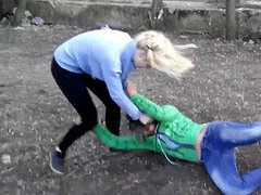 Russian warm girls wrestling