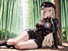 Schwarz, Blondine, Schwarz, Hd, Mutti, Uniform