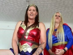 Superheroines punish you with their futa dildos
