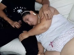 アメリカ人, デカチン, カップル, 娘, ヨーロピアン, ラティーナ, 母, フェラする