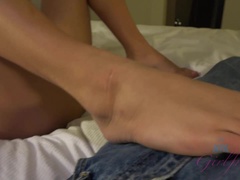 素人, フェラチオ, 中出し, 足コキ, 彼女, オイル, ハメ撮り, オッパイの