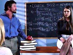 美女, デカチン, デカパイ, 淫乱熟女, ヤリマン, 教師, 三人